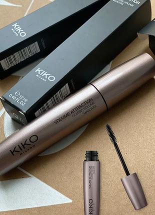 Тушь для ресниц kiko milano volume attraction classic volume mascara объем, черная, 12 мл