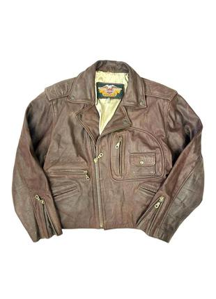 Harley davidson винтажная кожаная куртка косуха