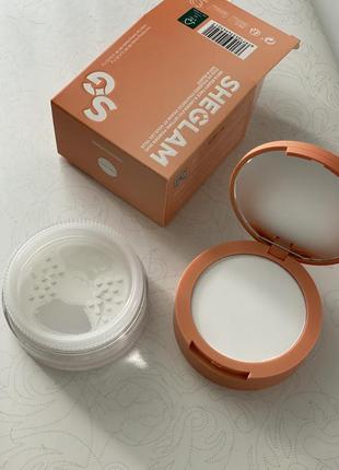 Двойная матирующая пудра sheglam insta-ready face & under eye setting powder duo-translucent 7 г