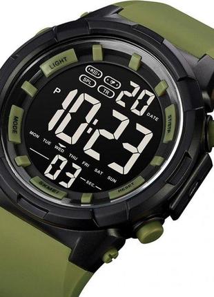 Годинник наручний чоловічий з підсвічуванням skmei 1845 black/green3 фото