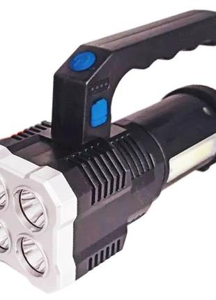 Фонарь аккумуляторный переносной bl-x510-4led+cob li-ion black