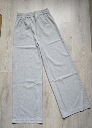 Широкие брюки серые с поясом со сборкой на талии s m zara 1971/0258 фото