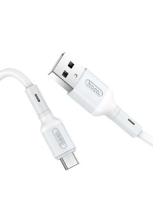 Кабель hoco micro usb prime charging data cable x65 1m 2.4a white