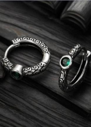 Сережки срібло маленькі оригінальні кільця