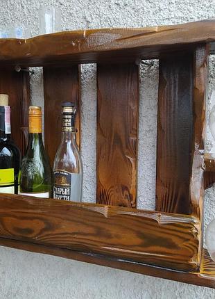 Винная полка "под старину" №4 мини бар, полка для вина