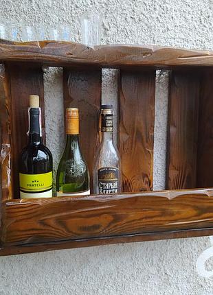 Винная полка "под старину" №4 мини бар, полка для вина