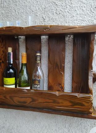 Винная полка "под старину" №4 мини бар, полка для вина
