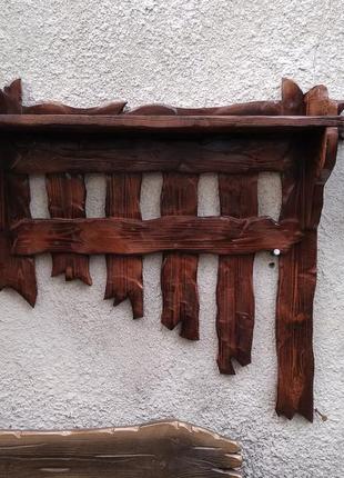 Вешалка из дерева под старину №2 ( деревянная, для одежды