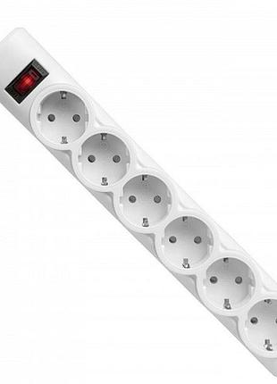 Сетевой фильтр defender dfs 151 1.8м 6 розеток 10а 99489 white