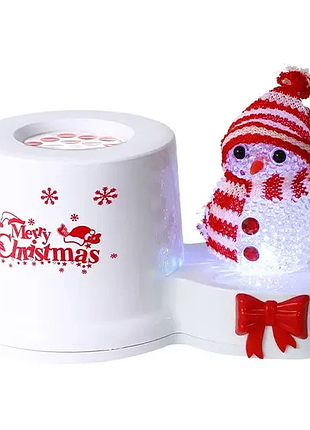 Ночник проектор снеговик на подставке 3вт светодиодный от usb 185x115x95мм white/red