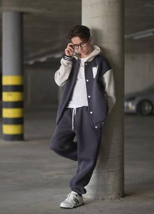 Подростковый костюм с бомбером оверсайз 146-170см