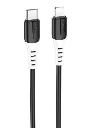 Кабель hoco type-c to lightning silicone charging data cable x82 1m 20w/3a black