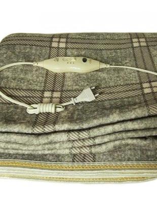 Электропростынь электрическая простыня с обогревом electric blanket 7417 150х120 см серый клетчатый