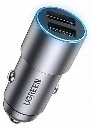 Автомобильное зарядное устройство для ugreen cd130 50592 2xusb 24w qc3.0 серая