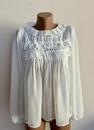 Винтажная блуза с рюшами и оборками vintage