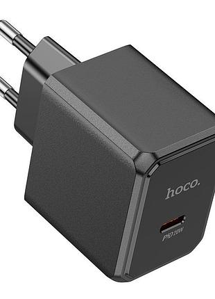 Адаптер мережевий hoco ocean single port charger cs13a 1type-c 20w/3a pd/qc black 2
