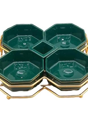 Набор менажниц на подставке malachite stenson yg01125-5 6 предметов зеленый