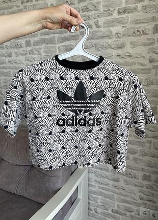 Футболка adidas с принтом зебра размер s