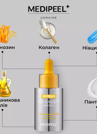 Medi-peel peptide 9 vitanol ampoule pro высококонцентрированная антивозрастная...
