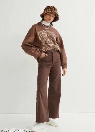 Трендовые коричневые джинсы h&m wide leg в отличном состоянии