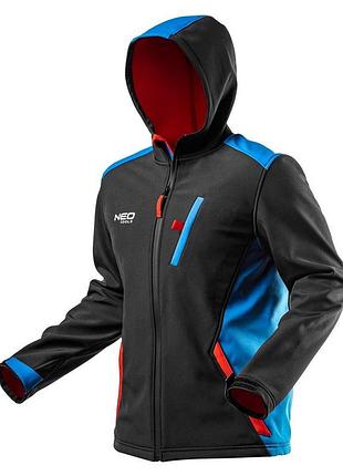 Рабочая куртка neo tools softshell woman line водонепроницаемая размер l/52 черно-синий (81-558-l)