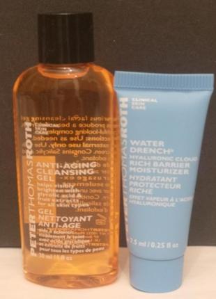 Peter thomas roth  очищуючий гель проти старіння та water drench hyaluronic зволожуючий крем