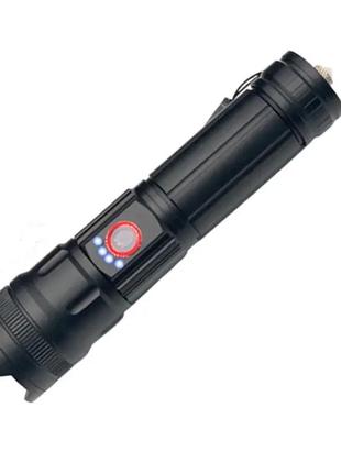 Фонарь ручной bl-6525-gt100 power bank/zoom type-c 1x18650 черный