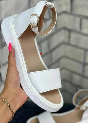 Босоніжки жіночі білі сандалі натуральна шкіра  багато кольорів, розмір 36-415 фото