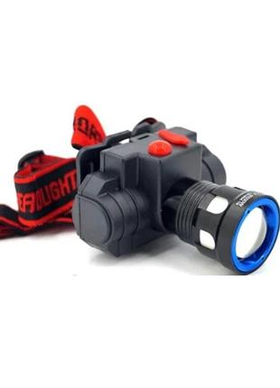 Фонарь налобный аккумуляторный cb-0603-t6 10w черный