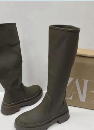 Сапоги zara хаки