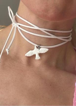 Чокер підвіска з пташкою тренд