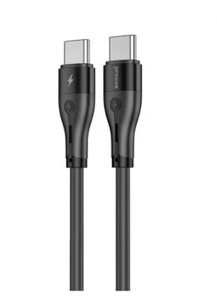 Кабель charge\otg proove soft silicone type-c to type-c 2.4a 60w 1m black ccso60002201