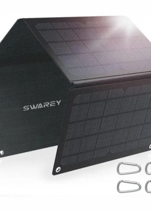 Портативна сонячна панель solar panel swarey bs-030 ip67 30w на 2xusb виходу