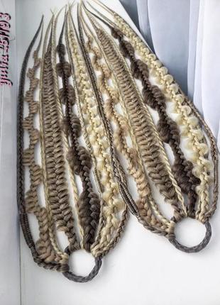 Афрорезинка афрокосички на резинке резинка с косичками накладной хвост4 фото