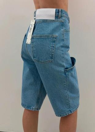 Ksenia schnaider нові джинсові шорти до коліна з високою посадкою7 фото