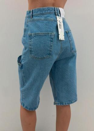 Ksenia schnaider нові джинсові шорти до коліна з високою посадкою8 фото
