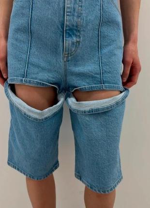 Ksenia schnaider новые джинсовые шорты до колена с высокой посадкой4 фото