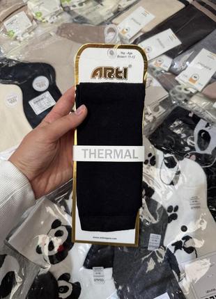 Arti термо лосіни легінси однотонні чорні чорного кольору плотні капронові по типу 100 ден колготки без носочка розмір 7-8 років