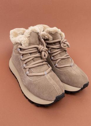 Теплі жіночі черевики зимові бежеві на замку 36-40 женские ботинки зима allsy