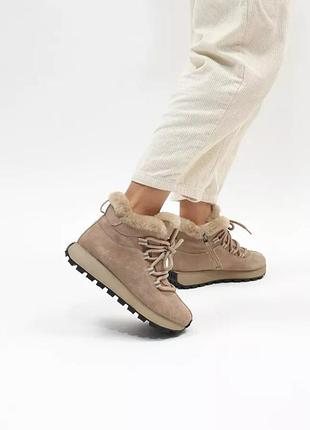 Теплі жіночі черевики зимові бежеві на замку 36-40 женские ботинки зима allsy
