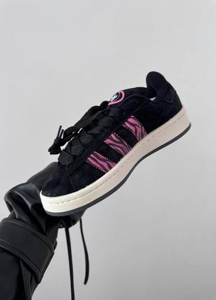 Кроссовки adidas campus 00's black pink zebra5 фото