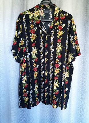 100% віскоза нова натуральна чоловіча літня сорочка, шведка гавайка штапель