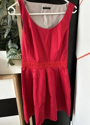 Sisley яскраве ошатне червоне плаття сукня 34-36