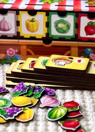 Детская развивающая игра комодик - счет -1 (перец, свекла, чеснок, капуста, лимон, виноград, кавун и гриб) + 74 фото
