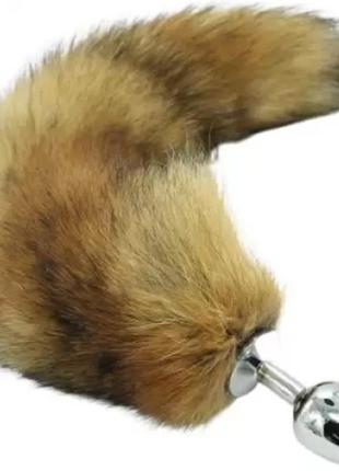 Анальная пробка лисий хвост ds fetish anal plug s fox tail natural fox