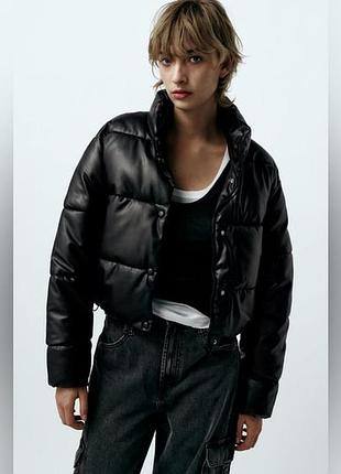 Демі куртка зі штучної шкіри zara