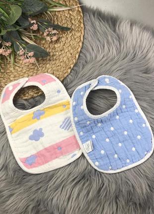 Набор двусторонних муслиновых слюнявчиков