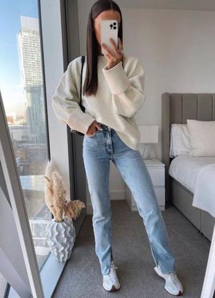 Джинсы zara с разрезами