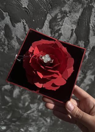 Серебряная кольца van cleef с перламутром