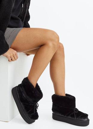 Зимние дутики ботинки пушистые зимние дутики дутики сапоги ботинки пушистые hm h&amp;m 37